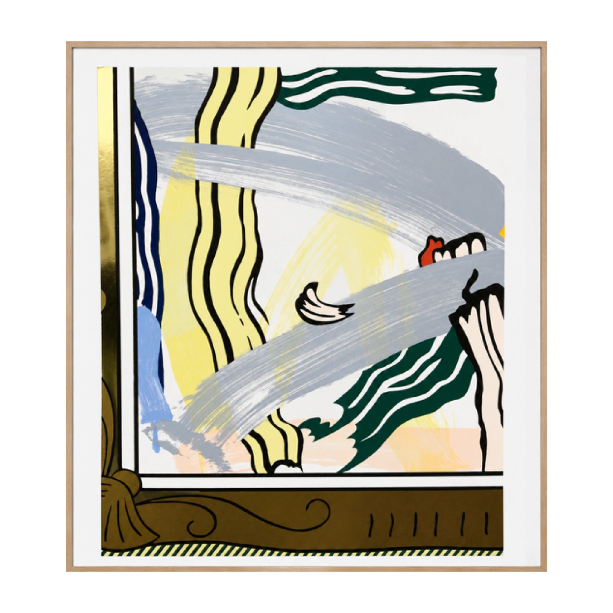 Painting In Gold Frame - Roy Lichtenstein ART by G